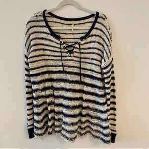 Free People Light Weight Striped Sweater